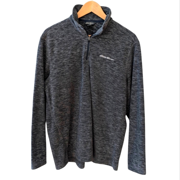 Eddie Bauer Men's Fleece Gray Quarter Zip Pullover Size M - Picture 1 of 8